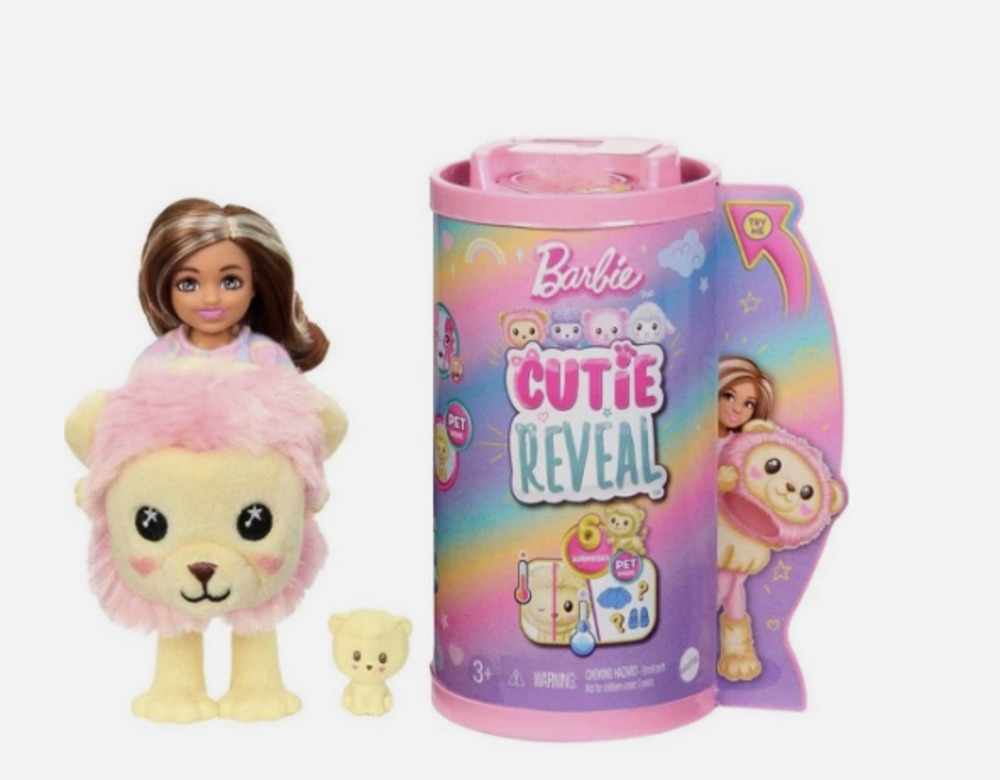 Barbie Chelsea Cutie Reveal Lion Doll Cozy Cute Tees Series NIB New HKR05